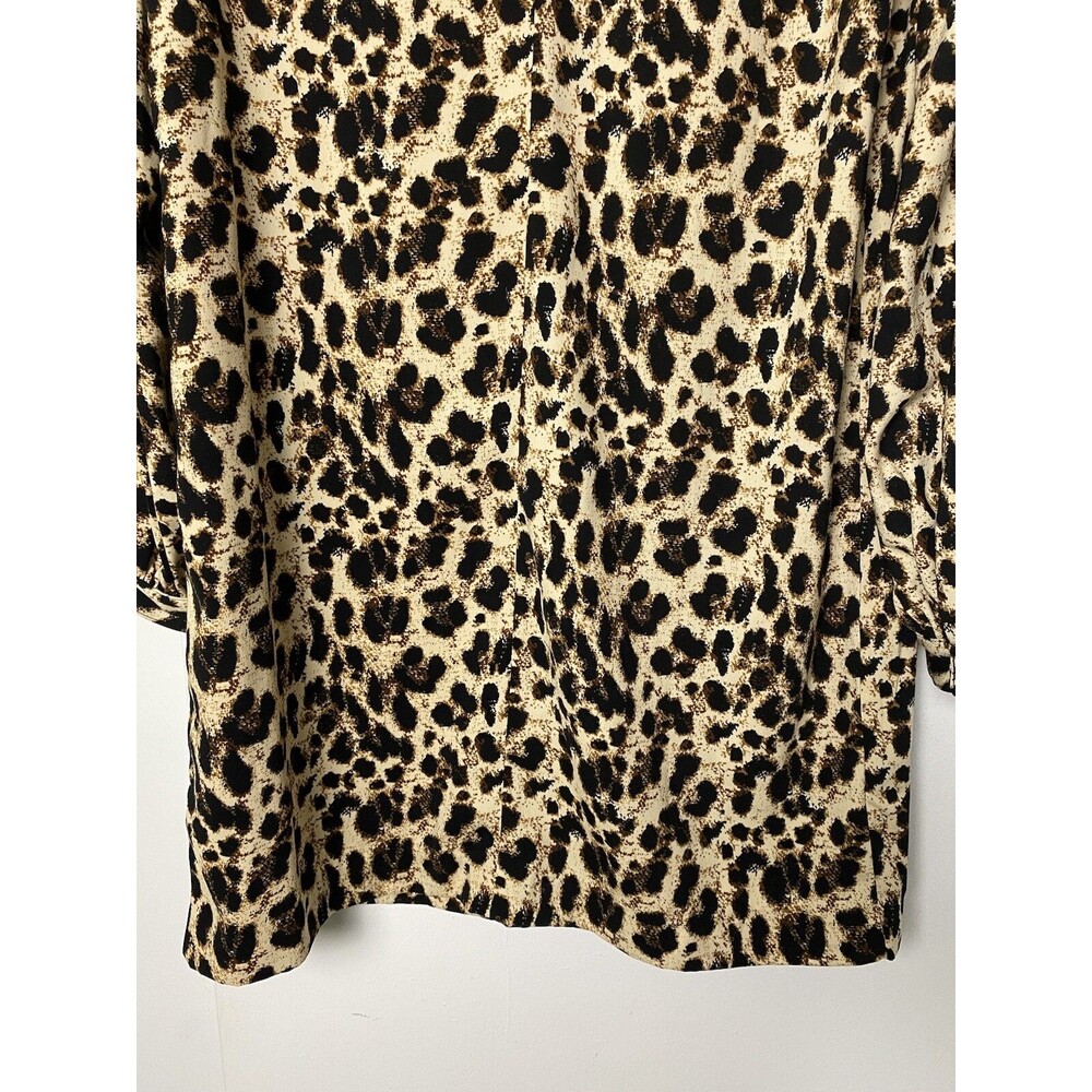 Reynah Couture Mini Dress Size 6 Cheetha Animal Print Balloon Long Sleeves - Picture 12 of 14